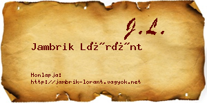 Jambrik Lóránt névjegykártya