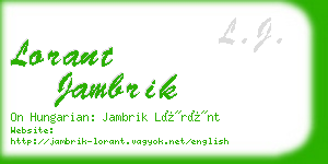 lorant jambrik business card